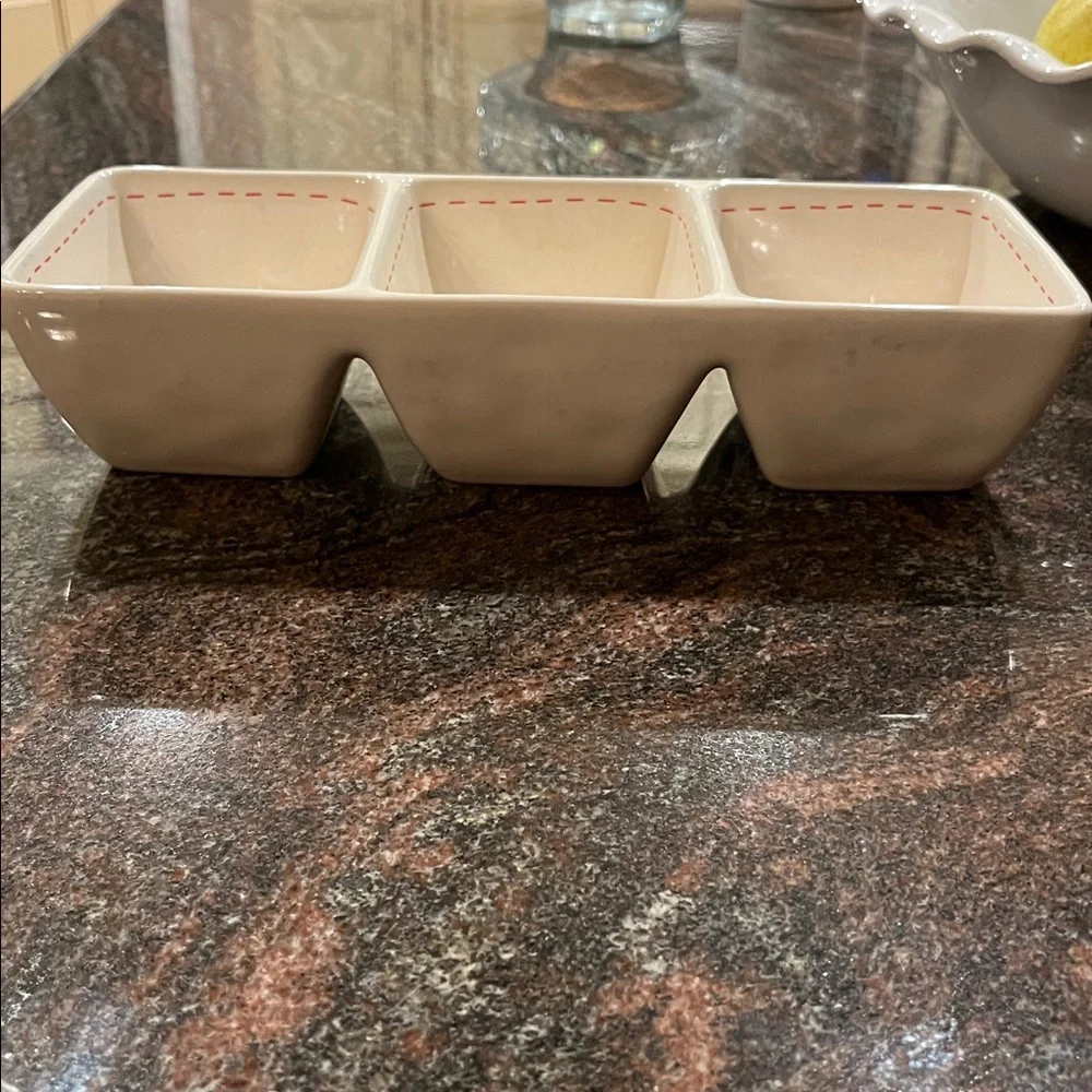 Rae Dunn Divided Dip Dish 